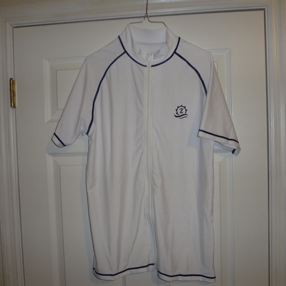 SwimZip White Zip-Up